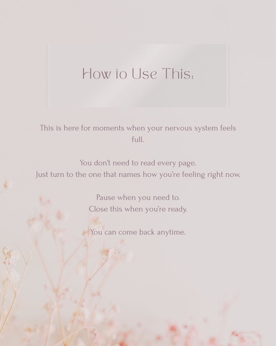 Read This When You Feel… — A Digital Nervous System Reset